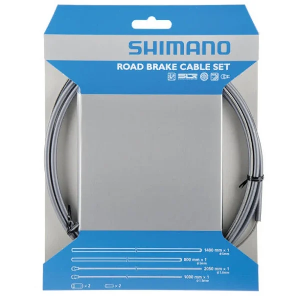 REMISE Shimano Road SIL-TEC Kit De Câbles De Frein Roue Avant/Roue Arrière, Gris 1