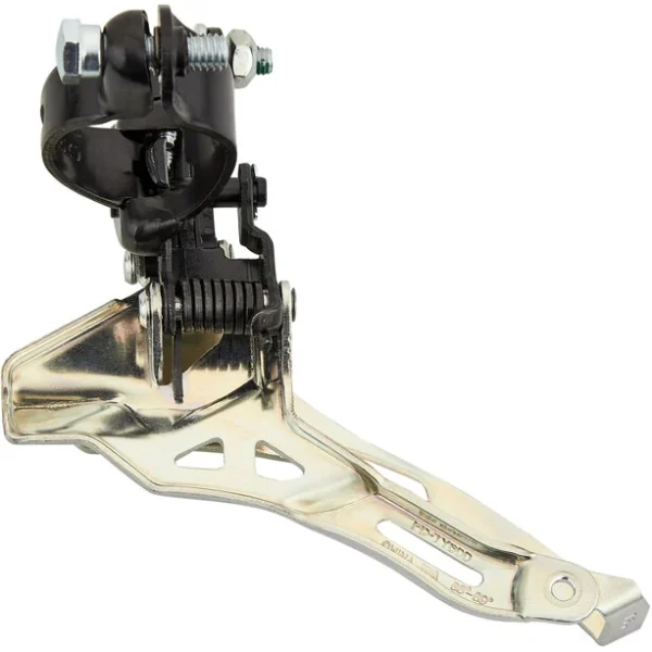 Shimano Tourney FD-TY300 Dérailleur Avant Collier De Serrage Haut 3×6 / 7vitesses Down Pull, Noir/argent Pas Cher soldes France 1